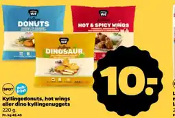 Netto Kyllingedonuts, hot wings eller dino kyllingenuggets tilbud