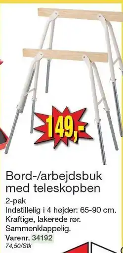 Harald Nyborg Bord-/arbejdsbuk med teleskopben tilbud