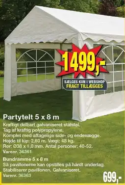 Harald Nyborg Partytelt 5 x 8 m tilbud