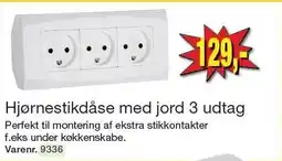 Harald Nyborg Hjørnestikdåse med jord 3 udtag tilbud