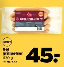 Netto Gøl. grillpølser tilbud