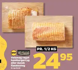Netto Velsmag røget hamburgerryg eller dansk flæskesteg tilbud