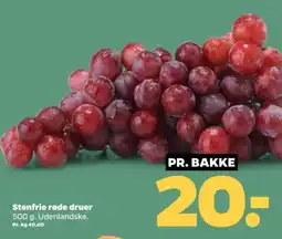 Netto Stenfrie røde druer tilbud