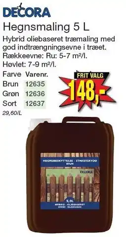 Harald Nyborg Hegnsmaling 5 L tilbud
