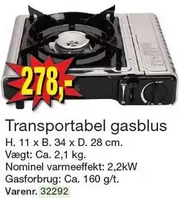 Harald Nyborg Transportabel gasblus tilbud
