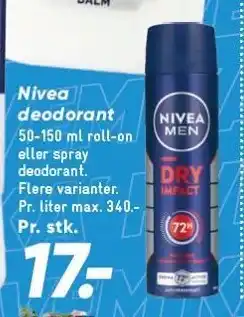 Bilka Nivea deodorant tilbud