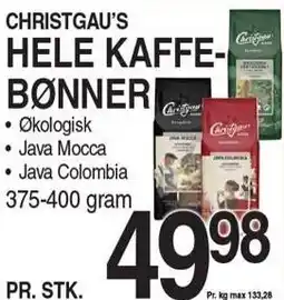ABC Lavpris CHRISTGAU'S HELE KAFFEBØNNER tilbud