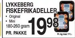 ABC Lavpris LYKKEBERG FISKEFRIKADELELR tilbud