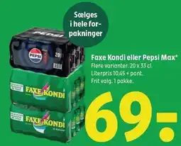 Coop 365 Faxe Kondi eller Pepsi Max tilbud