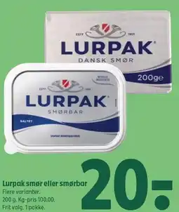 Coop 365 Lurpak smør eller smørbar tilbud