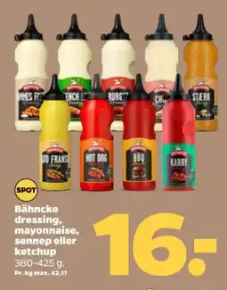 Netto Bähncke dressing, mayonnaise, sennep eller ketchup tilbud