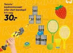Bilka Tennis/ badmintonsæt eller dart bordspil tilbud