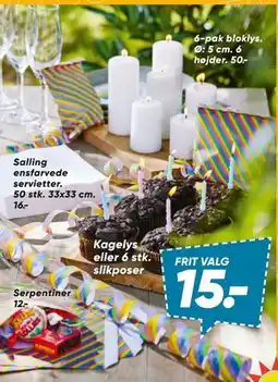 Bilka Kagelys eller 6 stk. slikposer tilbud