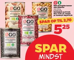 Netto ØGO økologiske bønner eller kikærter tilbud