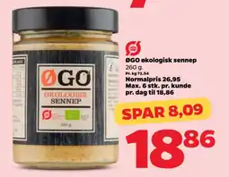 Netto ØGO økologisk sennep tilbud