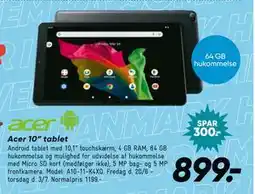 Bilka Acer 10” tablet tilbud