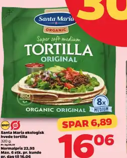 Netto Santa Maria økologisk hvede tortilla tilbud