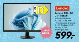 Bilka Lenovo D24-40 24” skærm tilbud