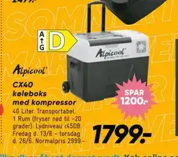 Bilka CX40 køleboks med kompressor tilbud