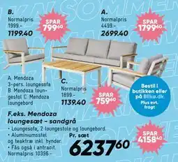Bilka Mendoza loungesæt - sandgrå tilbud