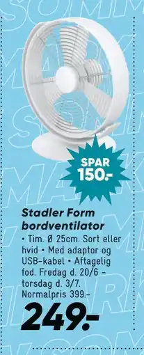 Bilka Stadler Form bordventilator tilbud