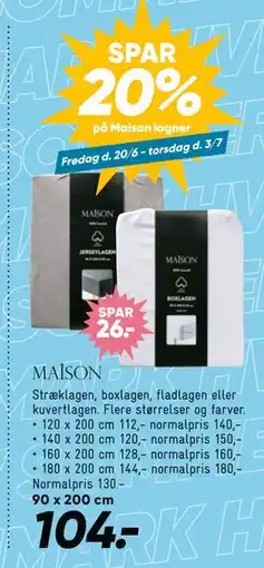 Bilka Spar 20% på Maison lagner tilbud