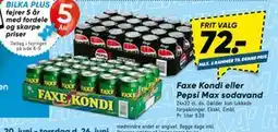 Bilka Faxe Kondi eller Pepsi Max sodavand tilbud