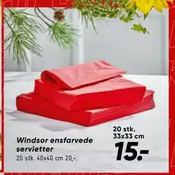 Bilka Windsor ensfarvede servietter tilbud