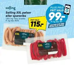 Bilka Salling XXL pølser eller spareribs tilbud