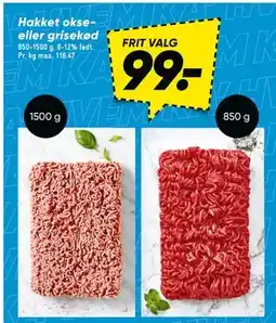 Bilka Hakket okse- eller grisekød tilbud