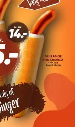 Bilka GRILLPØLSE MED CHORIZO tilbud