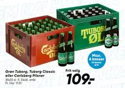 Bilka Grøn Tuborg, Tuborg Classic eller Carlsberg Pilsner tilbud