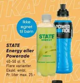 Bilka STATE Energy eller Powerade tilbud