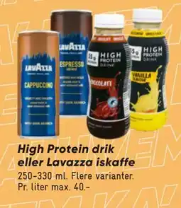 Bilka High Protein drik eller Lavazza iskaffe tilbud