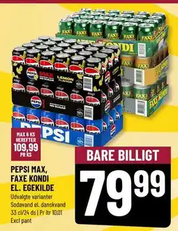 Løvbjerg PEPSI MAX, FAXE KONDI EL. EGEKILDE tilbud