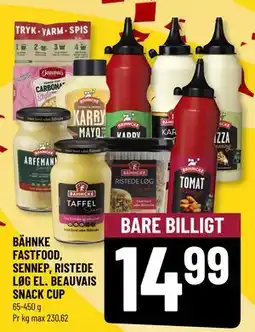 Løvbjerg BÄHNKE FASTFOOD, SENNEP, RISTEDE LØG EL. BEAUVAIS SNACK CUP tilbud