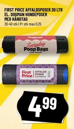 Løvbjerg FIRST PRICE AFFALDSPOSER 20 LTR EL. DOGMAN HUNDEPOSER MED HÅNDTAG tilbud