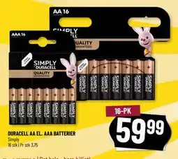 Løvbjerg DURACELL AA EL. AAA BATTERIER tilbud