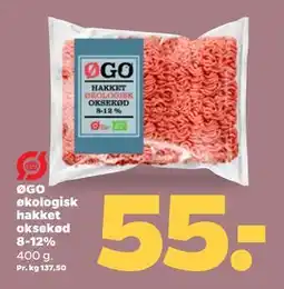 Netto ØGO økologisk hakket oksekød 8-12% tilbud
