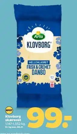Netto Klovborg skæreost tilbud