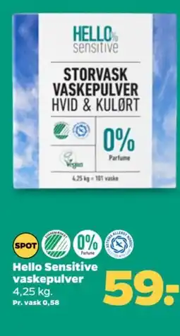 Netto Hello Sensitive vaskepulver tilbud