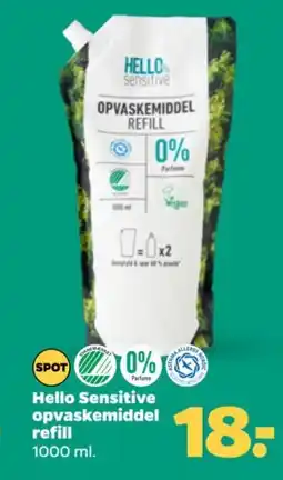 Netto Hello Sensitive opvaskemiddel refill tilbud