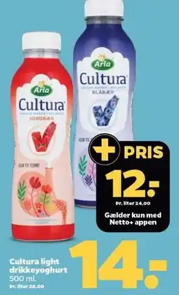 Netto Cultura light drikkeyoghurt tilbud