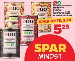 Netto ØGO økologiske bønner eller kikærster tilbud