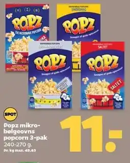 Netto Popz mikrobølgeovns popcorn 3-pak tilbud