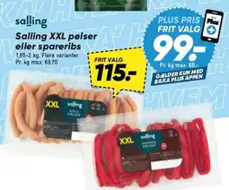Bilka Salling XXL pølser eller spareribs tilbud
