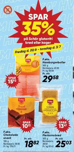 Bilka SPAR 35% på Schär glutenfri brød eller kager tilbud