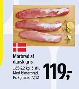 Føtex Mørbrad af dansk gris tilbud