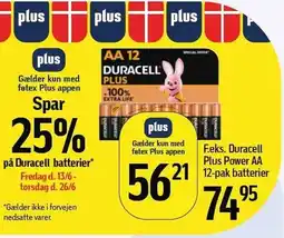 Føtex Spar 25% på Duracell batterier tilbud