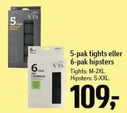 Føtex 5-pak tights eller 6-pak hipsters tilbud